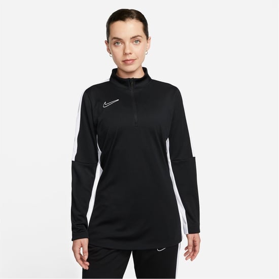 Nike Dri Fit Academy camiseta de entrenamiento de fútbol para mujer con cremallera de 1/2 en negro - Image 1