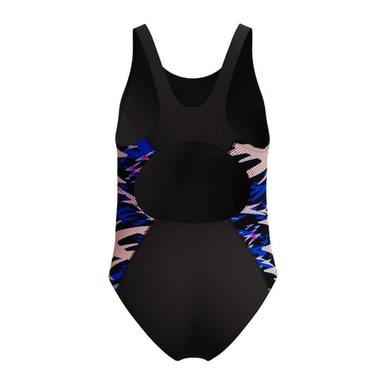 Speedo Bañador de una pieza Muscleback Hyperboom Splice Abstract para niña (Negro/Rosa) - Image 2