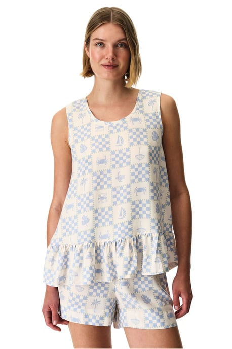 Sun Kissed Top de pijama de cuadros con tirantes - Image 1