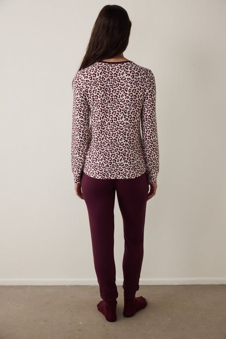 Top de pijama de efecto térmico con estampado de leopardo y manga larga - Image 3