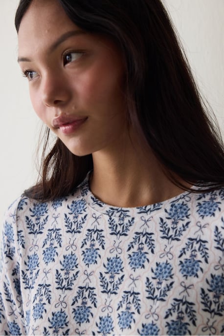 Penti parte de arriba de pijama tipo sudadera con efecto térmico y estampado floral - Image 3