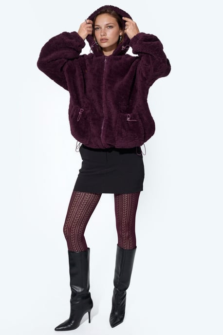 Chaqueta oversize con capucha y textura - Image 4