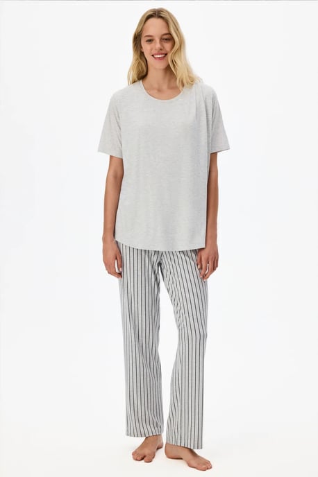 Penti Melange Mama Cómodo conjunto de pijama corto de rayas - Image 6