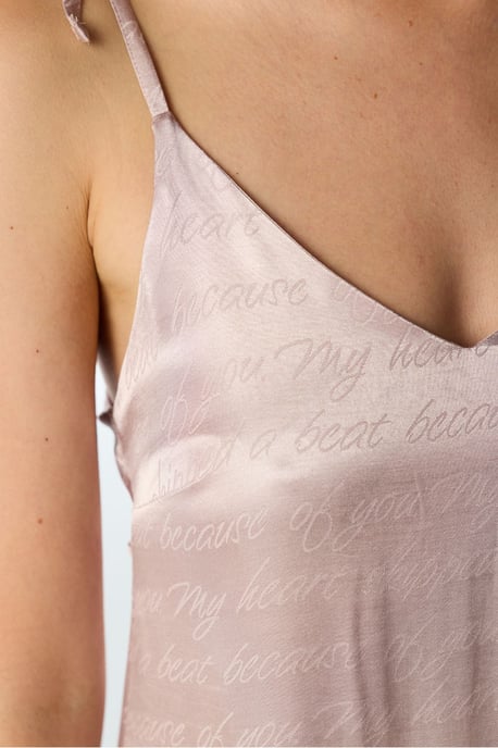 Pastel Dreamy Satin camisón con estampado de eslogan - Image 3