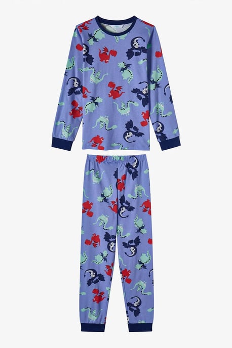 Penti conjunto de pijama para niño de algodón con estampado de dragones y manga larga - Image 4