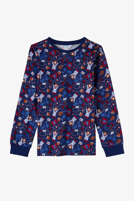 Penti Conjunto de pijama de algodón de manga larga Style Repeat para niño - Image 5