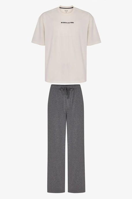 Penti Modern Stone conjunto de pijama de hombre oversize de manga corta - Image 4