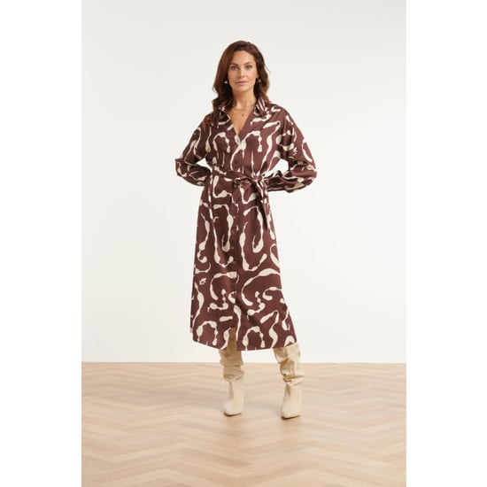 Smashed Lemon Vestido camisero midi con estampado abstracto | - Image 6