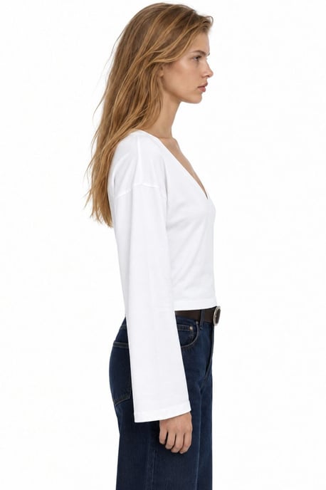 Camiseta de mujer de algodón y elastano Busem - Image 2