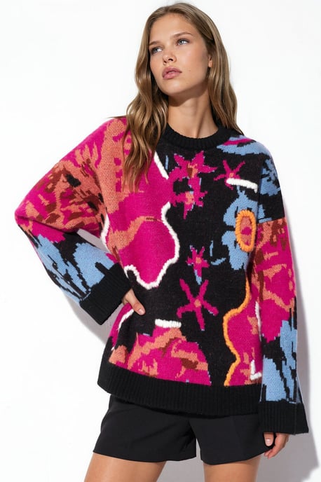 Jersey de punto jacquard oversize - Image 1