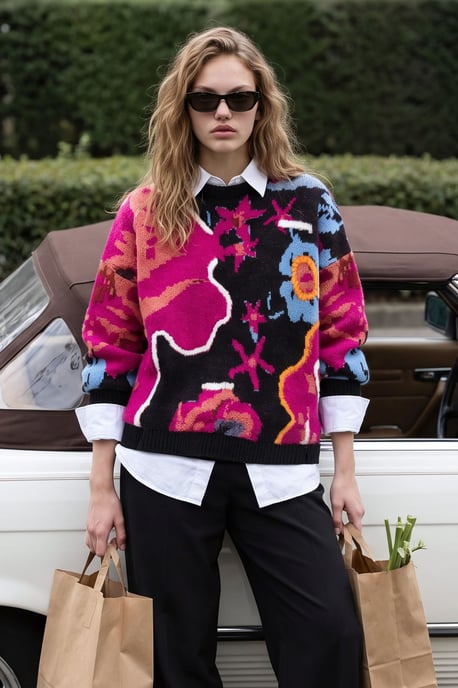 Jersey de punto jacquard oversize - Image 6