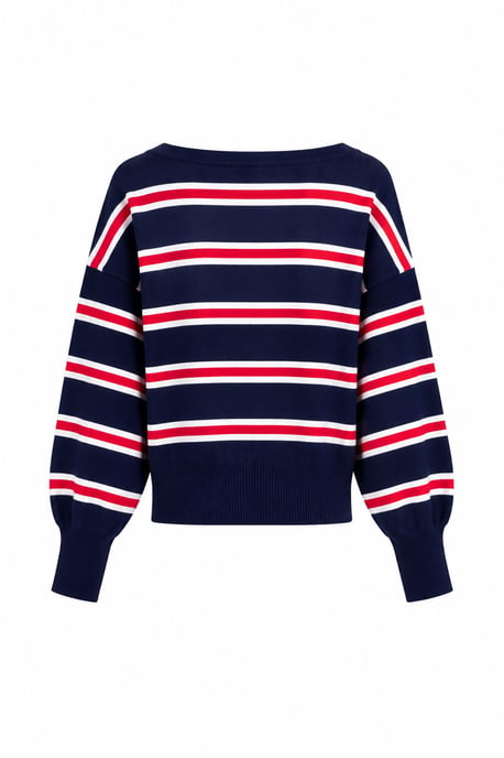 Jersey de canalé con escote barco - Image 2