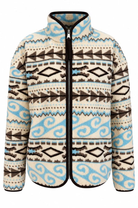 Mixray Sudadera de mujer con cuello de cremallera y estampado geométrico - Image 2