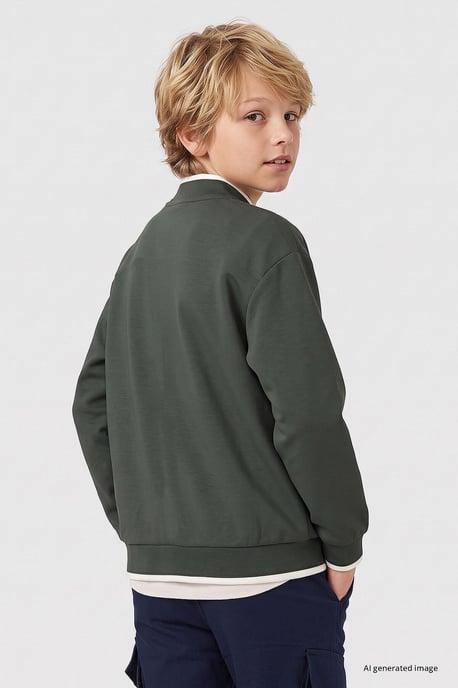 Sudadera juvenil de cuello redondo con cremallera - Image 5