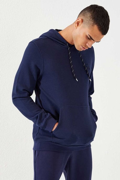 Tommy Life Sudadera de hombre lisa con capucha y bolsillo - Image 2