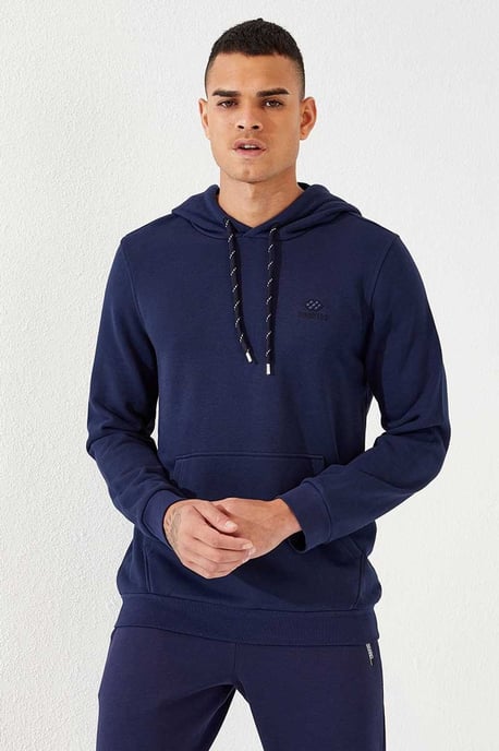 Tommy Life Sudadera de hombre lisa con capucha y bolsillo - Image 3