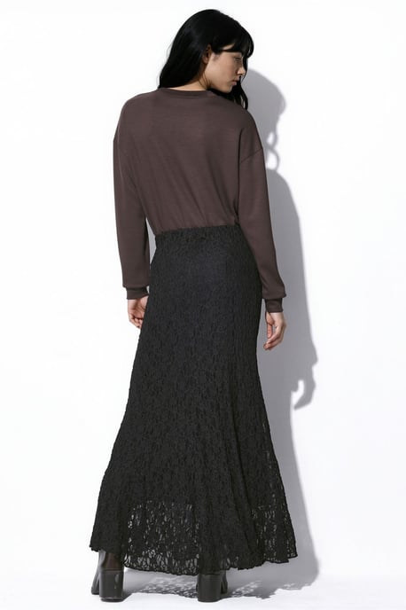 Falda larga de encaje de talle alto - Image 6