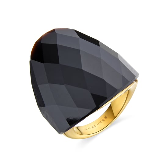 Anillo Luxenter de Cuarzo Hidrotermal Onix acabado en oro amarillo de 18K - Konsil - Image 1