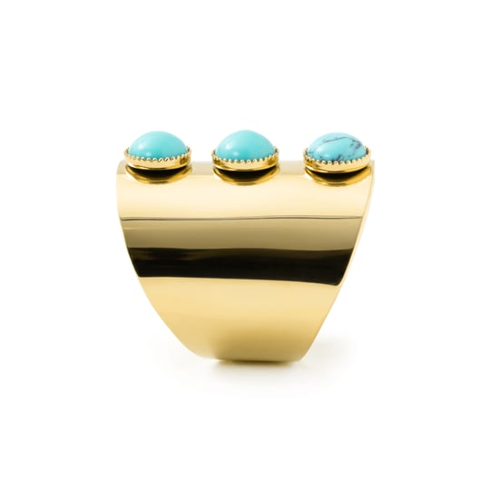 Anillo Luxenter de Turquesa acabado en oro amarillo de 18k - Isum - Image 3