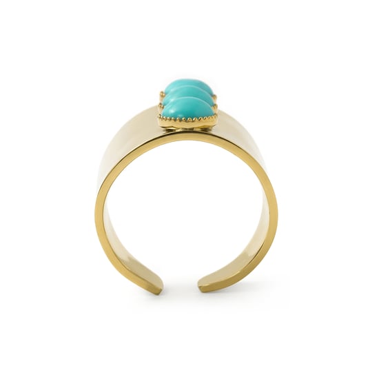 Anillo Luxenter de Turquesa acabado en oro amarillo de 18k - Isum - Image 6