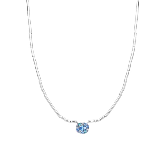 Collar Luxenter de Plata de Ley 925 y Circonita Zafiro acabado rodio - Mezay - Image 1
