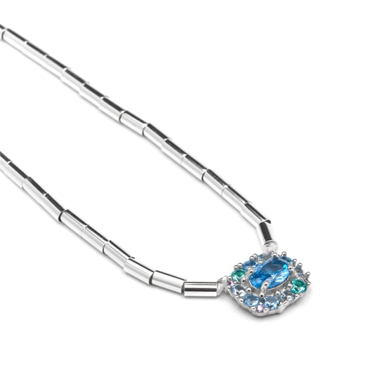 Collar Luxenter de Plata de Ley 925 y Circonita Zafiro acabado rodio - Mezay - Image 5