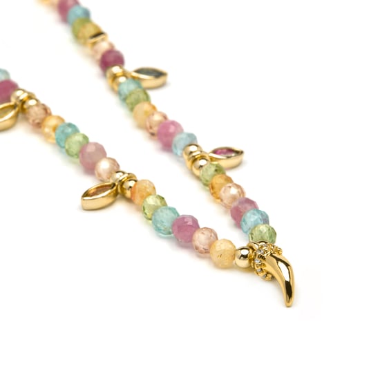 Collar Luxenter de Plata de Ley 925 y Circonita Multicolor acabado en oro amarillo 18k - Esli - Image 5