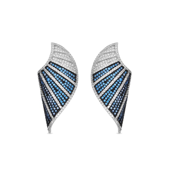 Pendientes Luxenter de Plata de Ley 925 y Circonita Topacio Azul acabado en rodio - Neoma - Image 1
