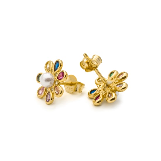 Pendientes Luxenter de Aleación de Metal y Circonita Multicolor acabado en Oro amarillo 18k - Bosul - Image 5