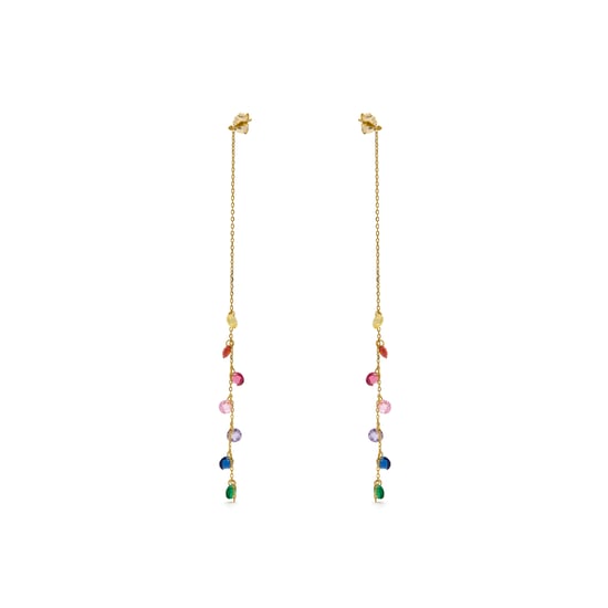 Pendientes Luxenter de Aleación de Metal y Circonita Multicolor acabado en Oro amarillo 18k - Melne - Image 3