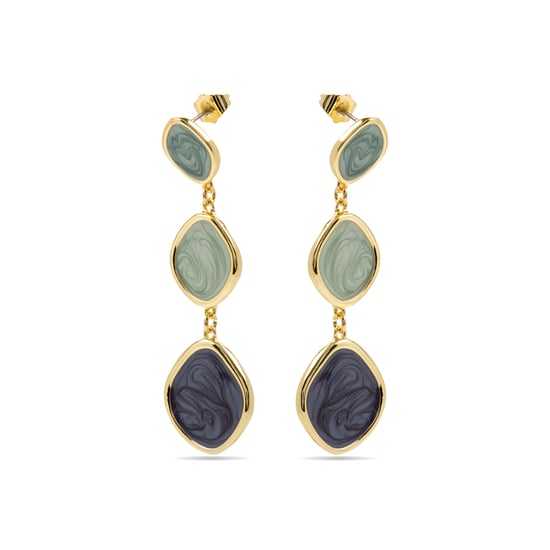 Pendientes Luxenter con Lacado Azul acabado oro 18k - Belgul - Image 3