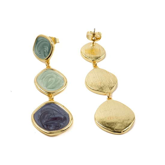 Pendientes Luxenter con Lacado Azul acabado oro 18k - Belgul - Image 4