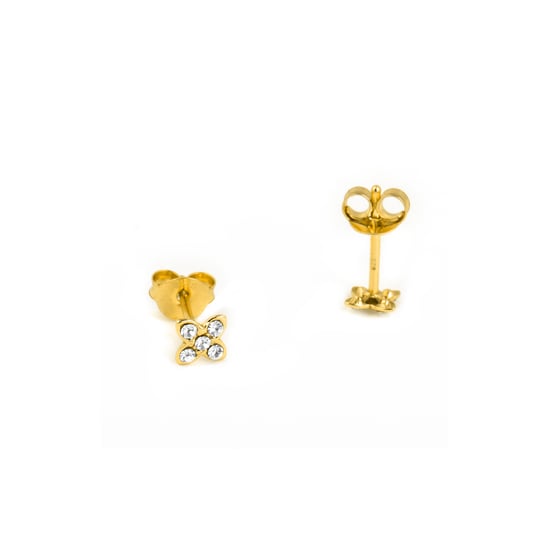 Pendientes Luxenter de Plata de Ley 925 y Circonita Brillante acabado en oro amarillo 18k - Pasam - Image 5