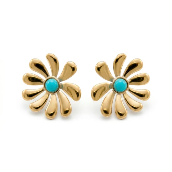 Pendientes Luxenter de Turquesa acabado en oro amarillo de 18k - Isum - Image 5