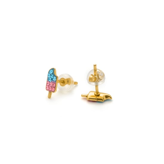 Pendientes Luxenter de Plata de Ley 925 y Circonita Multicolor acabado en oro amarillo 18k - Yakai - Image 4