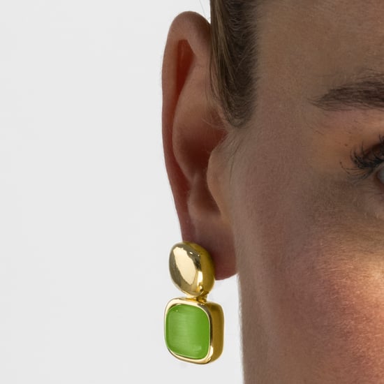 Pendientes Luxenter con Ojo de Gato Verde acabado oro 18k - Laroi - Image 3