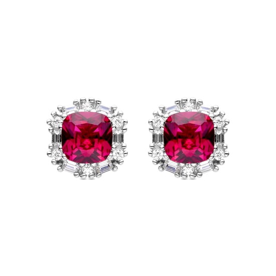 Pendientes Luxenter de Plata de Ley 925 con Circonita Rubí acabados en rodio - Zemoa - Image 1