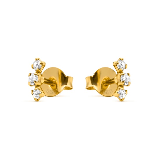 Pendientes Luxenter de Plata de Ley 925 y Circonita Brillante acabado en oro amarillo 18k - Limor - Image 2