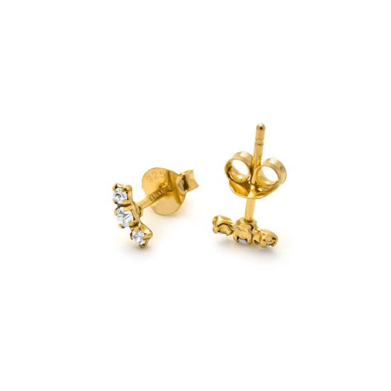 Pendientes Luxenter de Plata de Ley 925 y Circonita Brillante acabado en oro amarillo 18k - Limor - Image 3