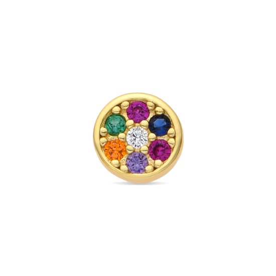 Piercing Luxenter de Plata de Ley 925 y Circonita Multicolor acabado oro amarillo de 18k - Nero - Image 1