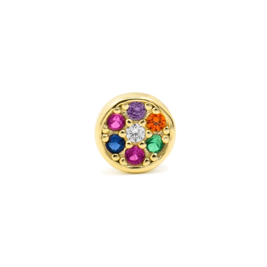 Piercing Luxenter de Plata de Ley 925 y Circonita Multicolor acabado oro amarillo de 18k - Nero - Image 2