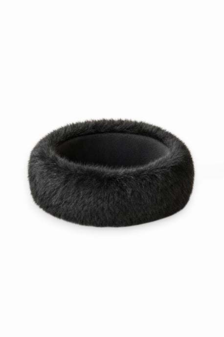Diadema de pelo sintético negra - Image 2