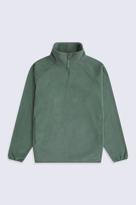 'Stockholm' Chaqueta de forro polar para hombre con media cremallera Jersey cálido y acogedor Verde oscuro - Image 5