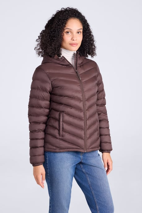 'Seasons' Chaqueta acolchada de mujer Abrigo de invierno aislante resistente al agua Marrón oscuro - Image 3
