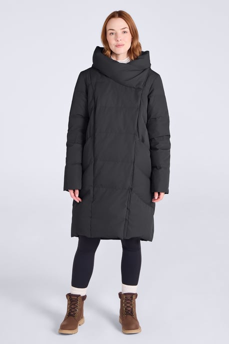 Mountain Warehouse Chaqueta acolchada de plumón Cosy Wrap para mujer Resistente al agua Cálida Abrigo de invierno tipo puffer Negro - Image 1