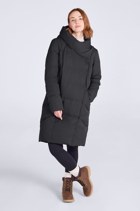 Mountain Warehouse Chaqueta acolchada de plumón Cosy Wrap para mujer Resistente al agua Cálida Abrigo de invierno tipo puffer Negro - Image 5