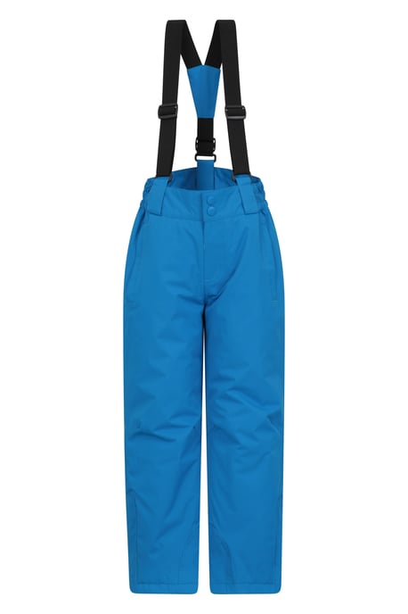 Conjunto infantil de chaqueta y pantalón de esquí resistente a la nieve con forro de forro polar, cálido, para exterior, azul/azul marino - Image 3