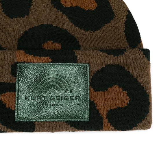 Kurt Geiger London Gorro de punto con vuelta Leopard - Image 3