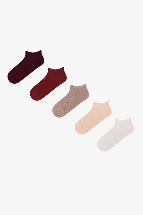 Nature Par de calcetines tobilleros de jacquard acanalado - Image 1