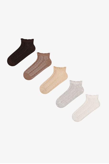 Pack de calcetines tobilleros de jacquard con volantes - Image 1